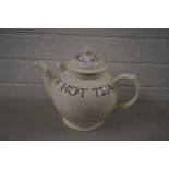 LARGE EMMA BRIDGEWATER TEA POT MARKED 'ONE GALLON OF HOT TEA'