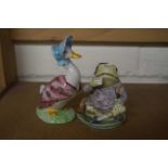 ROYAL ALBERT BEATRIX POTTER MODELS 'JEMIMA PUDDLEDUCK' AND 'JEREMY FISHER'