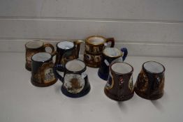 EIGHT VARIOUS GREAT YARMOUTH POTTERY MUGS