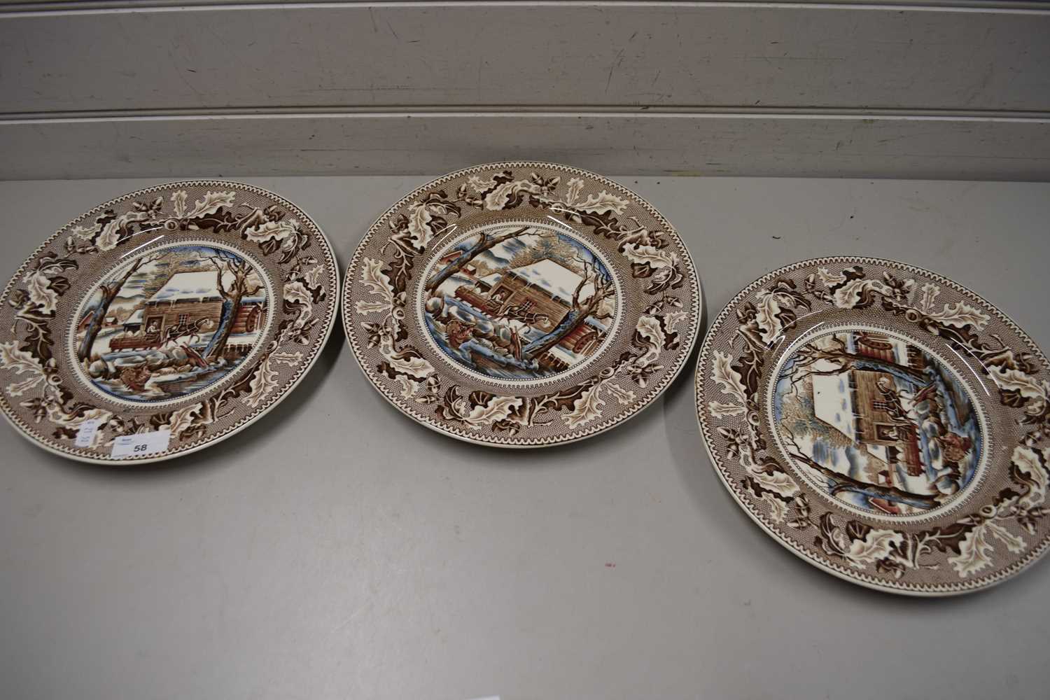 THREE JOHNSON BROS HISTORIC AMERICA PLATES