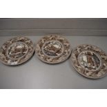 THREE JOHNSON BROS HISTORIC AMERICA PLATES