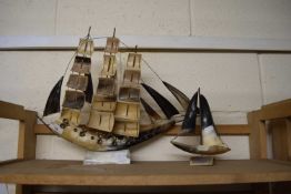 TWO HORN MODEL BOATS