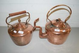 TWO VICTORIAN COPPER KETTLES