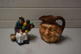 ROYAL DOULTON FIGURINE 'THE OLD BALLOON SELLER', TOGETHER WITH A ROYAL DOULTON JUG 'JOHN