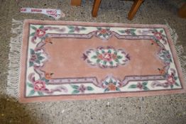 SMALL MODERN CHINESE WASHED WOOL FLORAL DECORATED RUG, 150CM WIDE