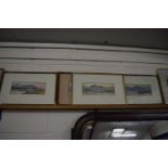 PENLEY, GROUP OF FOUR STUDIES, MOUNTAIN LAKE SCENES, FRAMED, (19TH CENTURY), 53CM WIDE (A/F)
