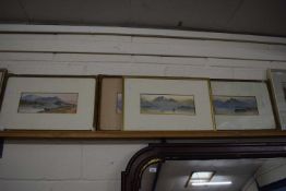 PENLEY, GROUP OF FOUR STUDIES, MOUNTAIN LAKE SCENES, FRAMED, (19TH CENTURY), 53CM WIDE (A/F)