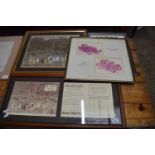 FOUR FRAMED PRINTS RELATING TO THE NORFOLK AUTOMOBILE CLUB, ROLLS ROYCE ENTHUSIASTS CLUB AND OTHERS