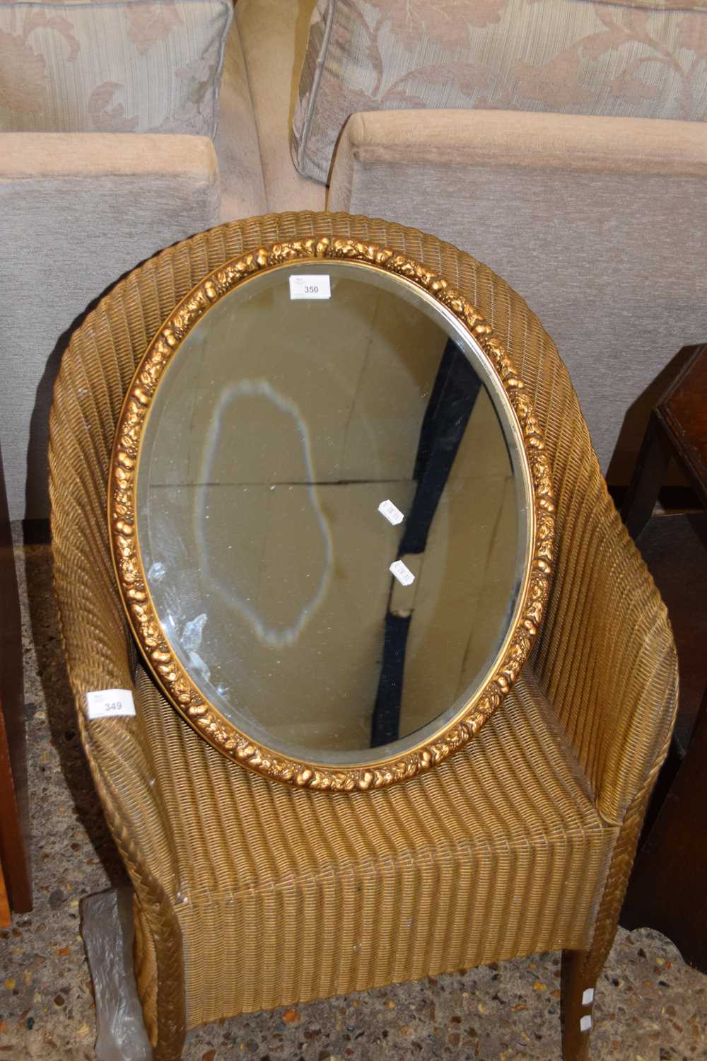 OVAL BEVELLED WALL MIRROR IN GILT FINISH FRAME