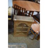SMALL GLAZED PINE WALL DISPLAY CABINET, 52CM WIDE