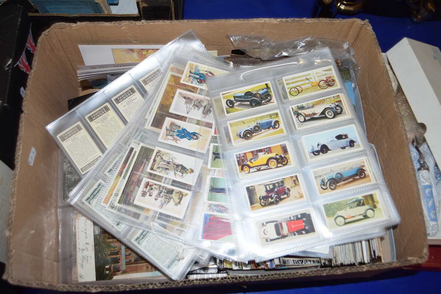 BOX OF VARIOUS POSTCARDS AND CIGARETTE CARDS ETC - Image 2 of 2