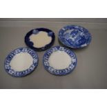 COPELAND SPODE BLUE ITALIAN BOWL PLUS FURTHER PLATE