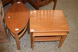 NEST OF TWO MID-CENTURY TEAK COFFEE TABLES TOGETHER WITH A FURTHER OVAL G-PLAN COFFEE TABLE (3)
