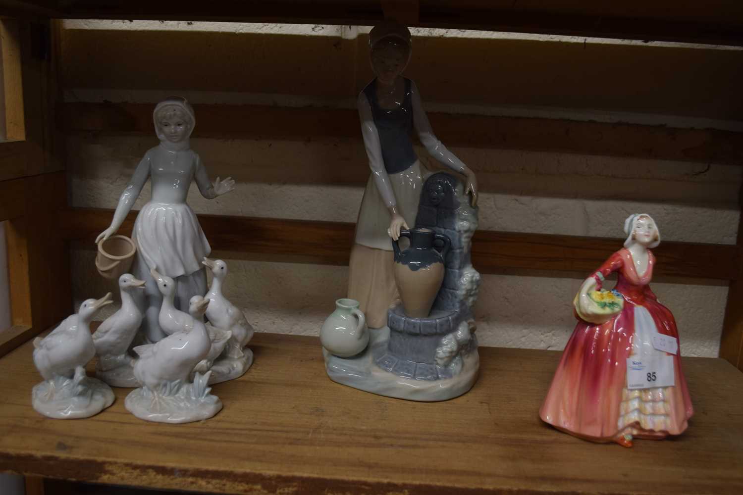ROYAL DOULTON FIGURINE 'JANET', TOGETHER WITH A FURTHER NAO FIGURINE PLUS A FURTHER LLADRO STYLE