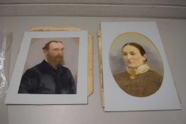 TWO VINTAGE PORTRAIT PHOTOGRAPHIC PRINTS MOUNTED BUT NOT FRAMED