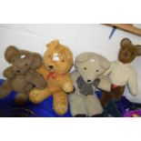 FOUR VINTAGE TEDDY BEARS