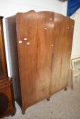 MAHOGANY VENEERED ARCH TOP DOUBLE DOOR WARDROBE, 140CM WIDE