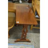 LATE VICTORIAN MAHOGANY RECTANGULAR CENTRE TABLE WITH PIERCED SUPPORTS, 76CM WIDE