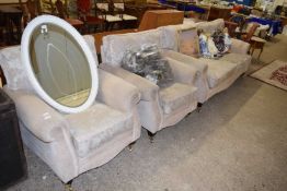 FLORAL UPHOLSTERED THREE PIECE SUITE