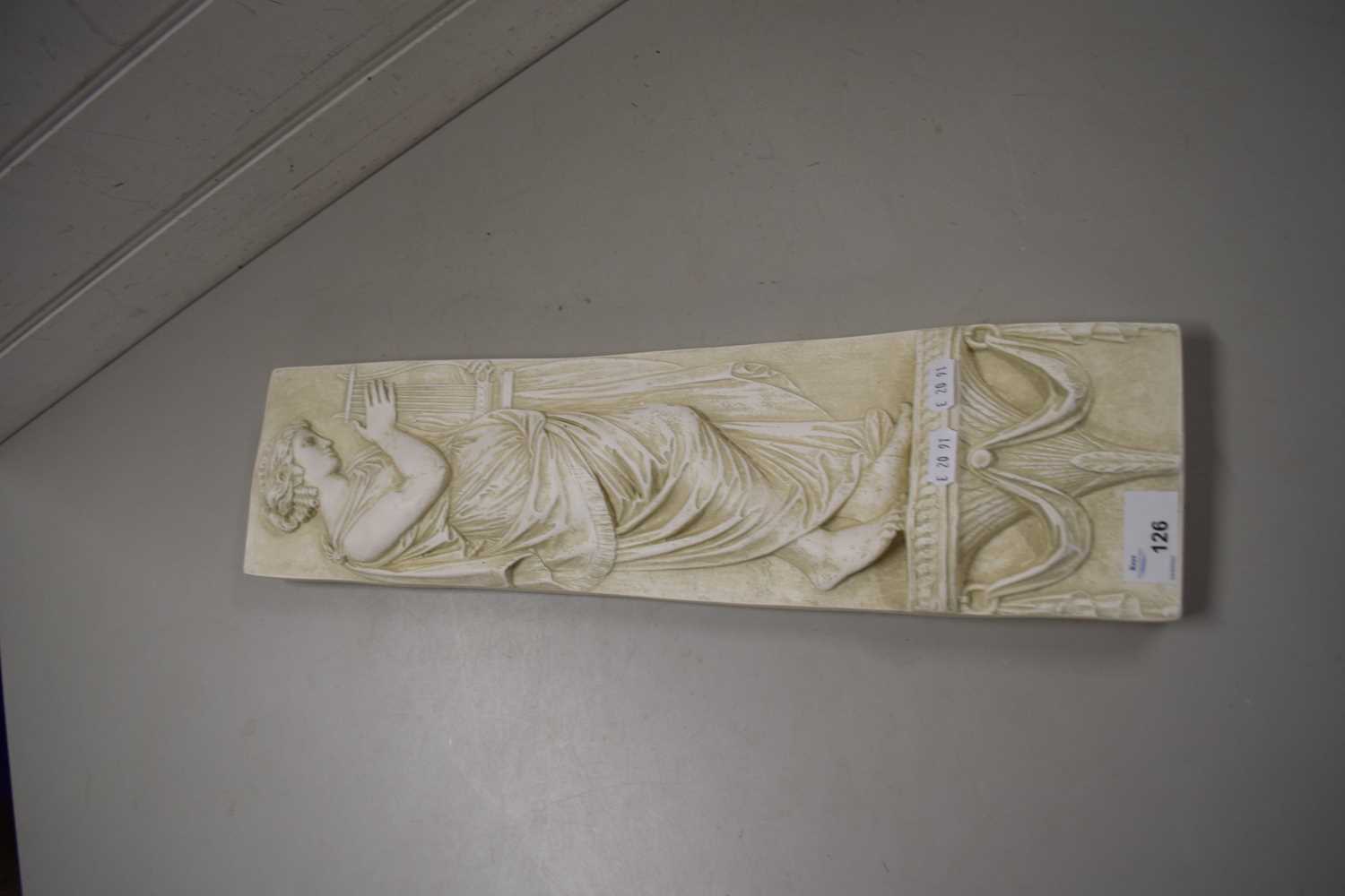 MODERN PLASTERWORK WALL PLAQUE DECORATED WITH A CLASSICAL LADY