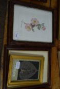 FOUR MIXED PICTURES TO INCLUDE A CHINESE SKELETON LEAF PICTURE