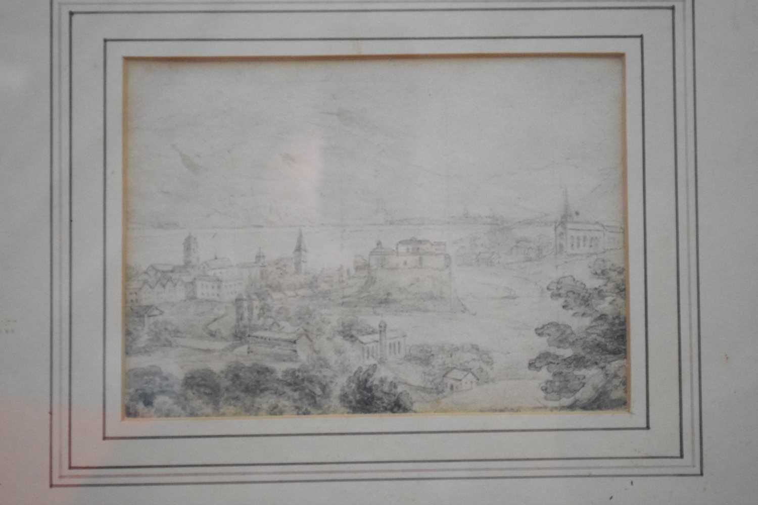 British 20th Century, Preparatory Sketch of an unidentified English Town. Pencil and wash. 4.5x6ins - Image 2 of 2