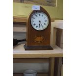 EDWARDIAN LANCET CASED MANTEL CLOCK