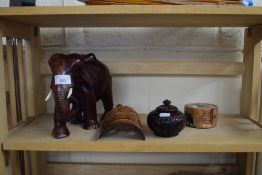 MODEL ELEPHANTS, PLACE MATS AND OTHER WOODEN WARES