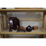 MODEL ELEPHANTS, PLACE MATS AND OTHER WOODEN WARES