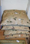 FOUR FLORAL CUSHIONS