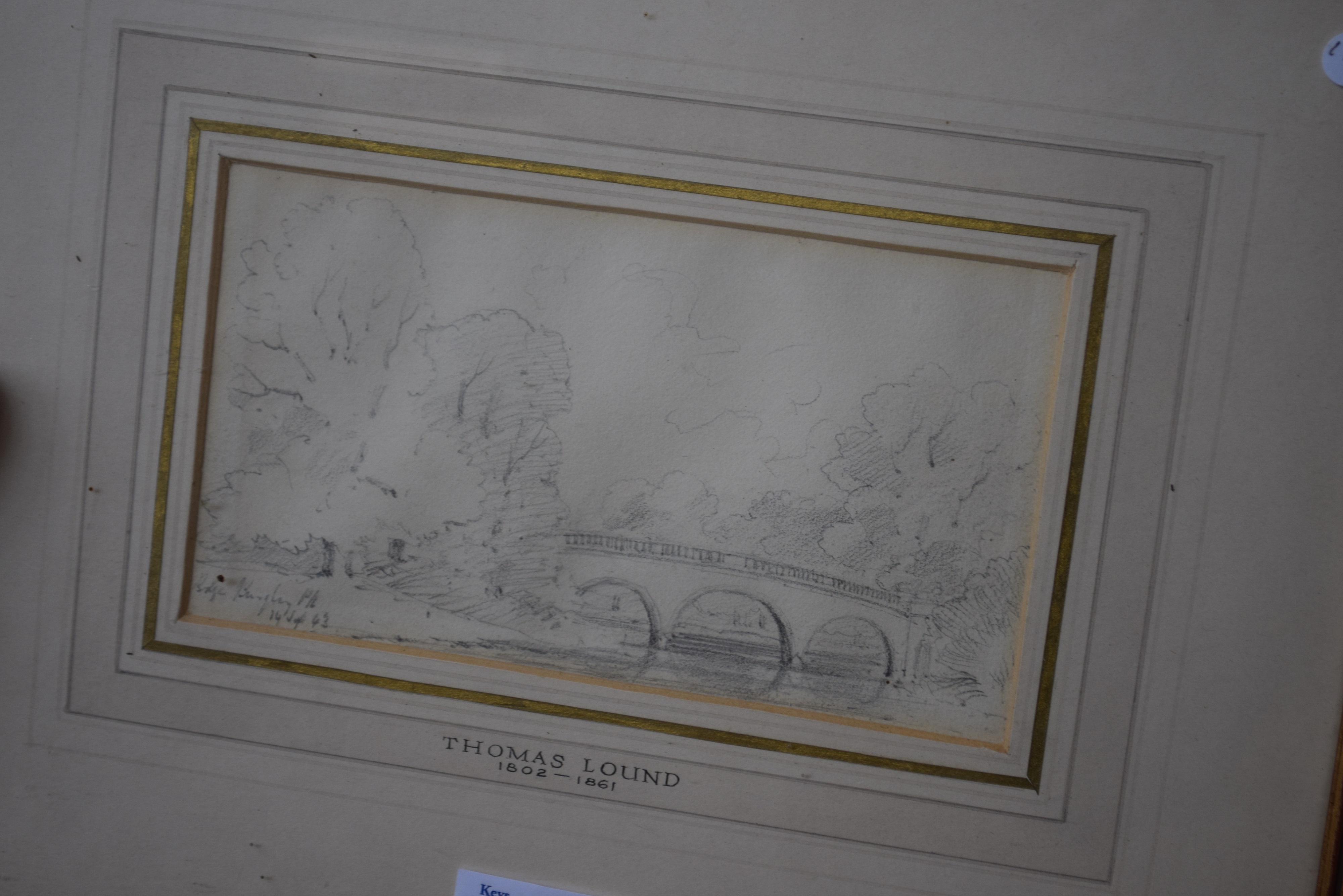 ATTRIBUTED TO THOMAS LOUND, PENCIL STUDY OF A BRIDGE, F/G - Image 2 of 2