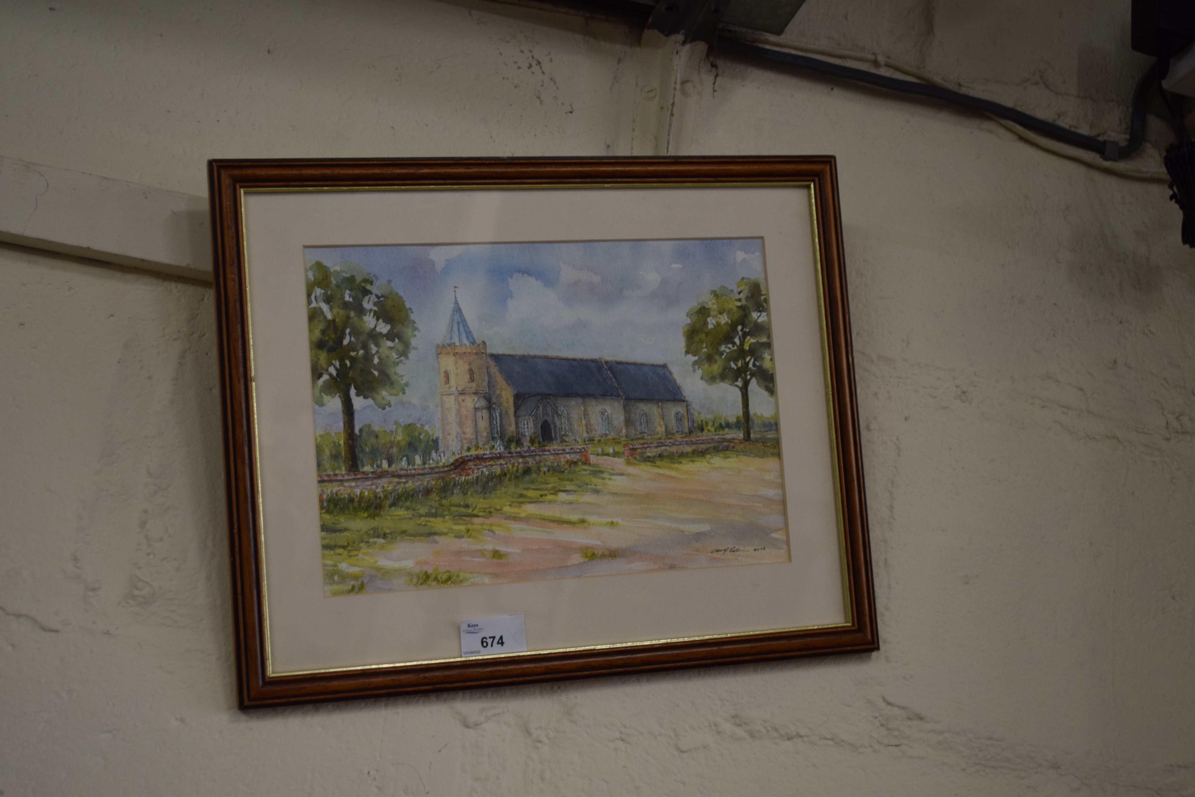 CONTEMPORARY SCHOOL, STUDY OF A RURAL CHURCH, WATERCOLOUR, INDISTINCTLY SIGNED AND DATED 2002, F/G