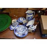 VARIOUS BLUE AND WHITE CERAMICS