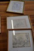 THREE SMALL PENCIL DRAWINGS, 'CANAL LIFE IN HOLLAND', FURTHER STUDY OF A FALLEN TREE, AND ANOTHER OF