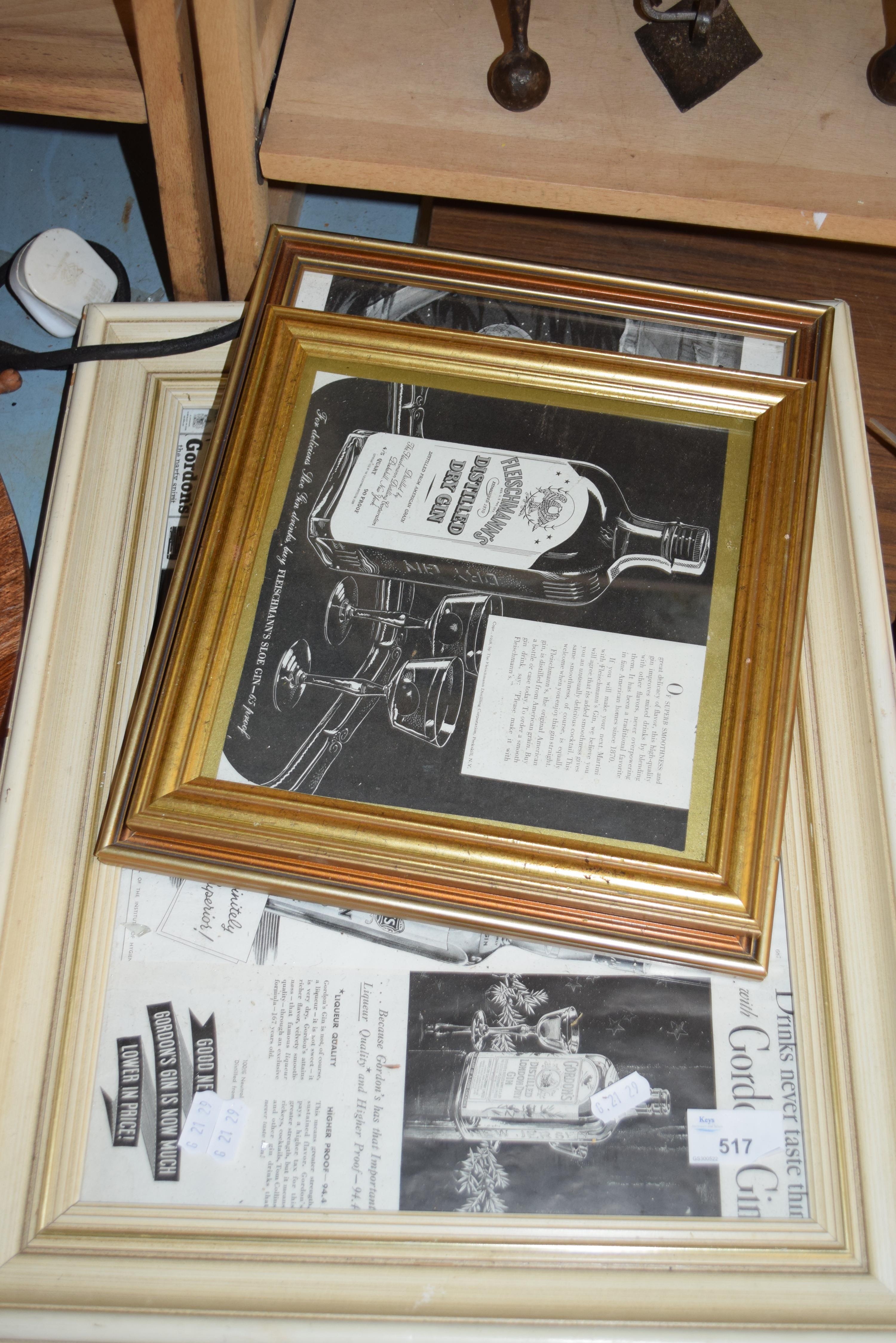 COLLECTION OF VARIOUS FRAMED GIN ADVERTISING PICTURES - Image 2 of 3