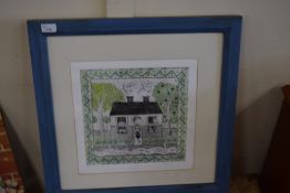 LIMITED EDITION COLOURED PRINT - CAT SAMPLER, INDISTINCTLY SIGNED IN PENCIL