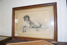 GERTRUDE BALDRY, STUDY OF A RECUMBENT DOG, CHARCOAL, PENCIL AND CHALK, F/G