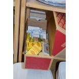 BOX OF VARIOUS CIGARETTE CARDS AND VINTAGE CIGARETTE PACKETS