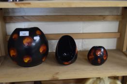 THREE VARIOUS MODERN POOLE POTTERY VASES