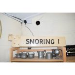 VINTAGE WOODEN ROAD SIGN MARKED 'SNORING 1'