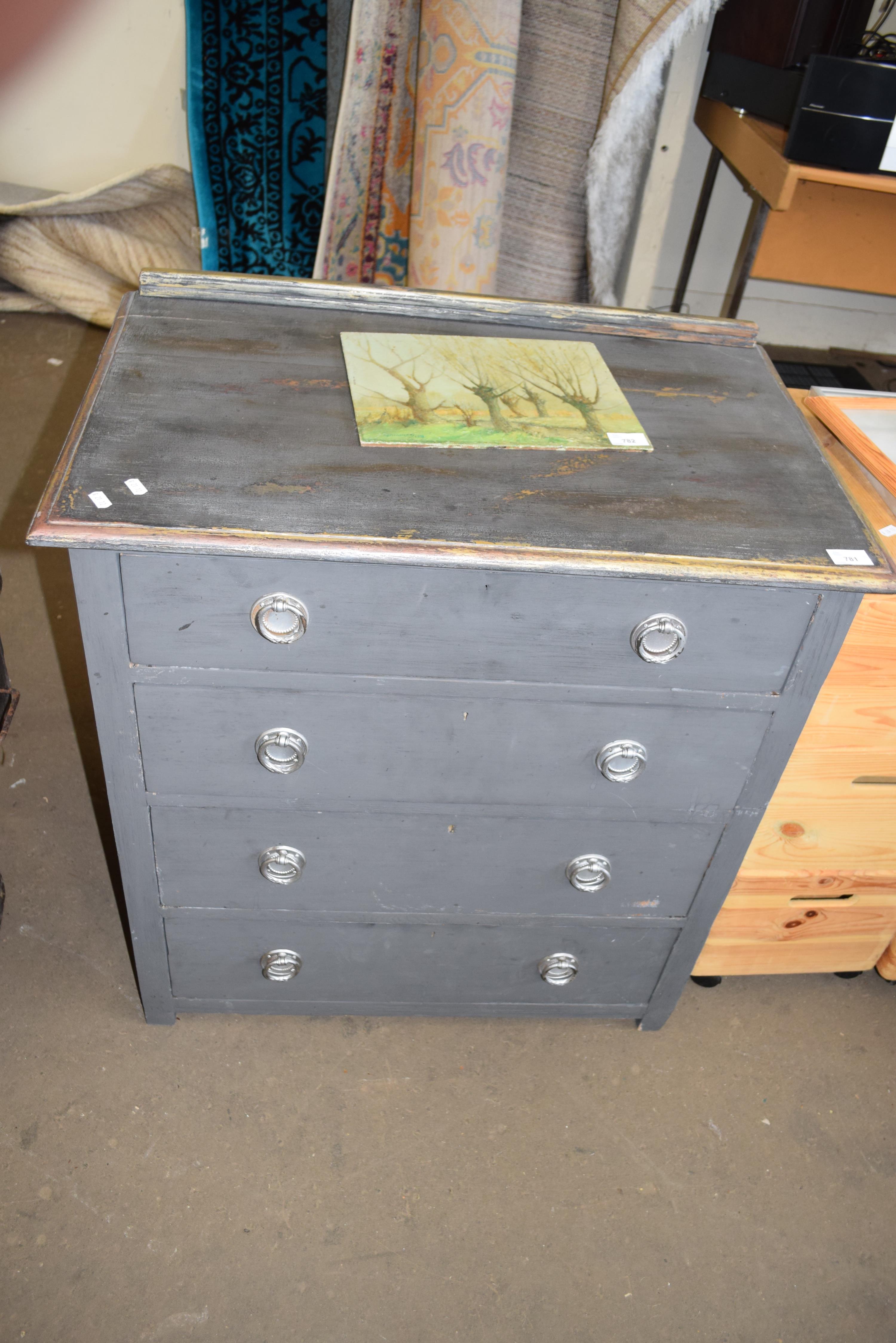 GREY PAINTED FOUR DRAWER CHEST - Image 2 of 2