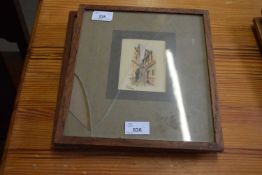 Edward Pococke, signed pair of watercolours, 'Row 13 and Row 121, Gt Yarmouth', 4.5 x 3.5ins