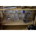 DECANTERS AND A BAR TOOL SET