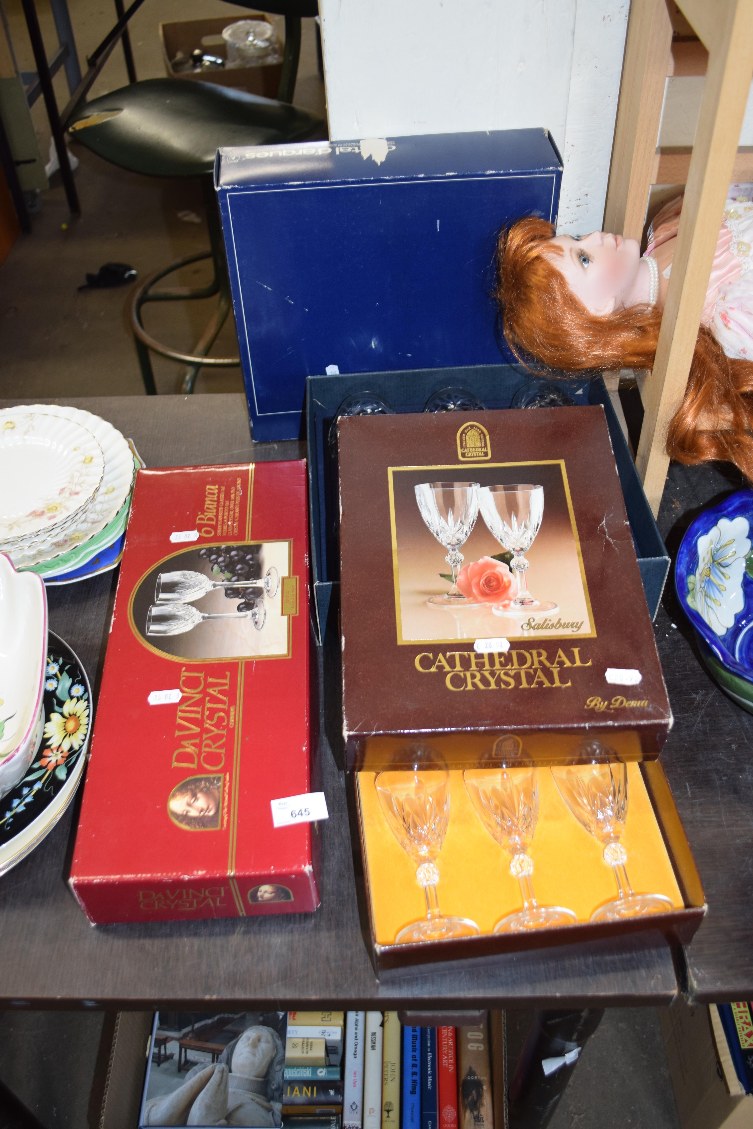 SELECTION OF VARIOUS BOXED CRYSTAL GLASS WARES