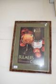 REPRODUCTION COLOURED PRINT, 'BULMERS CIDER', F/G