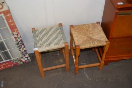 TWO SMALL STOOLS