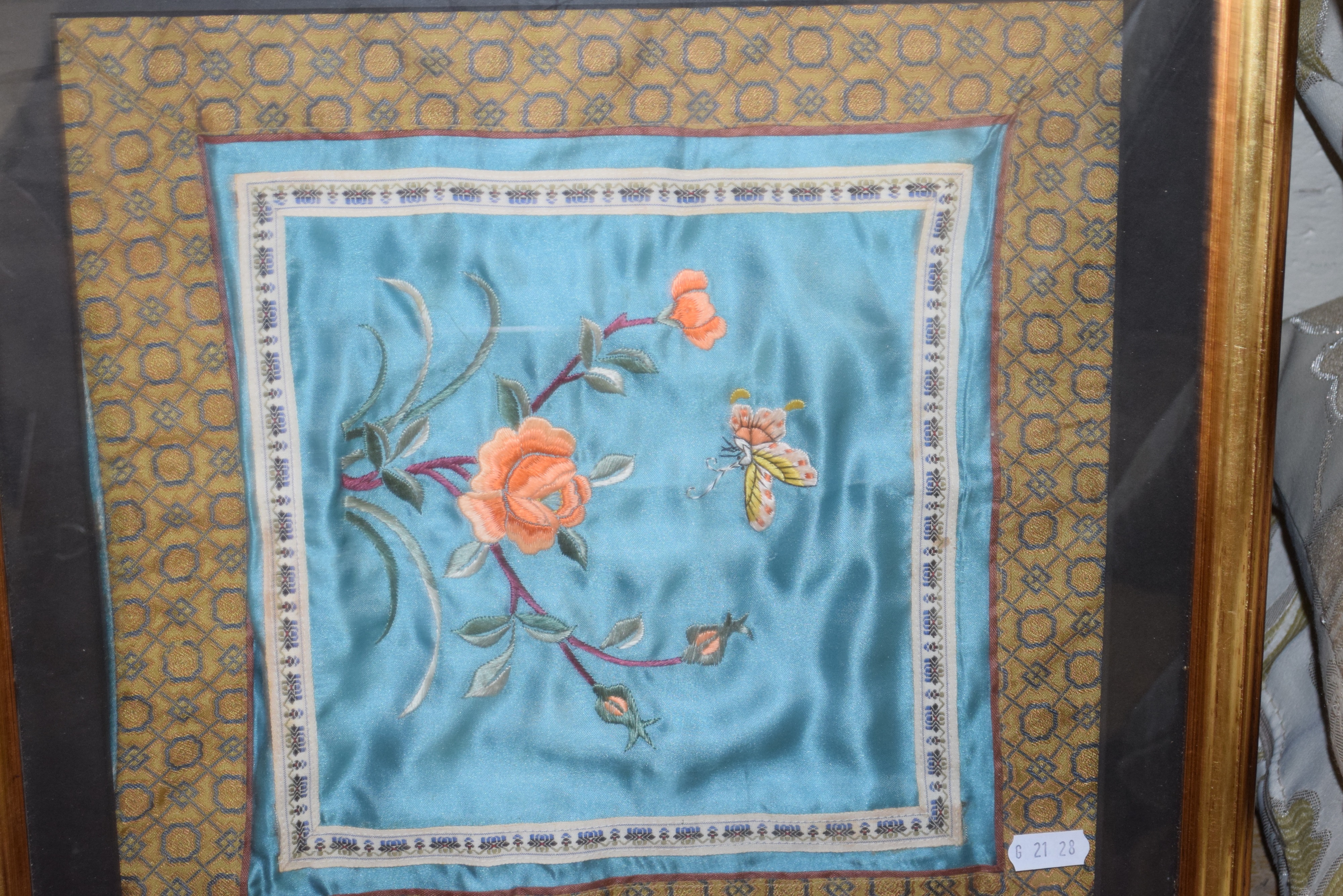 MIXED PICTURES TO INCLUDE A MODERN ORIENTAL SILK WORK PICTURE - Image 2 of 3