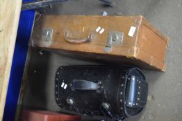 BROWN SUITCASE AND A FURTHER BLACK CASE (2)