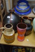 VARIOUS VASES AND JUGS TO INCLUDE WEST GERMAN POTTERY