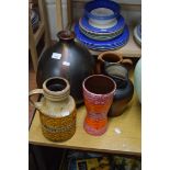 VARIOUS VASES AND JUGS TO INCLUDE WEST GERMAN POTTERY